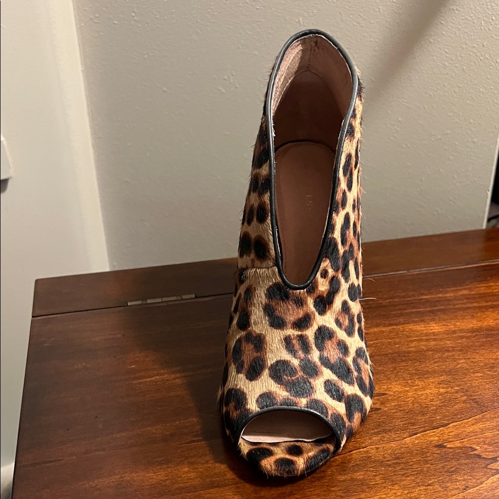 Halogen Leopard Print Peep Toe Heels